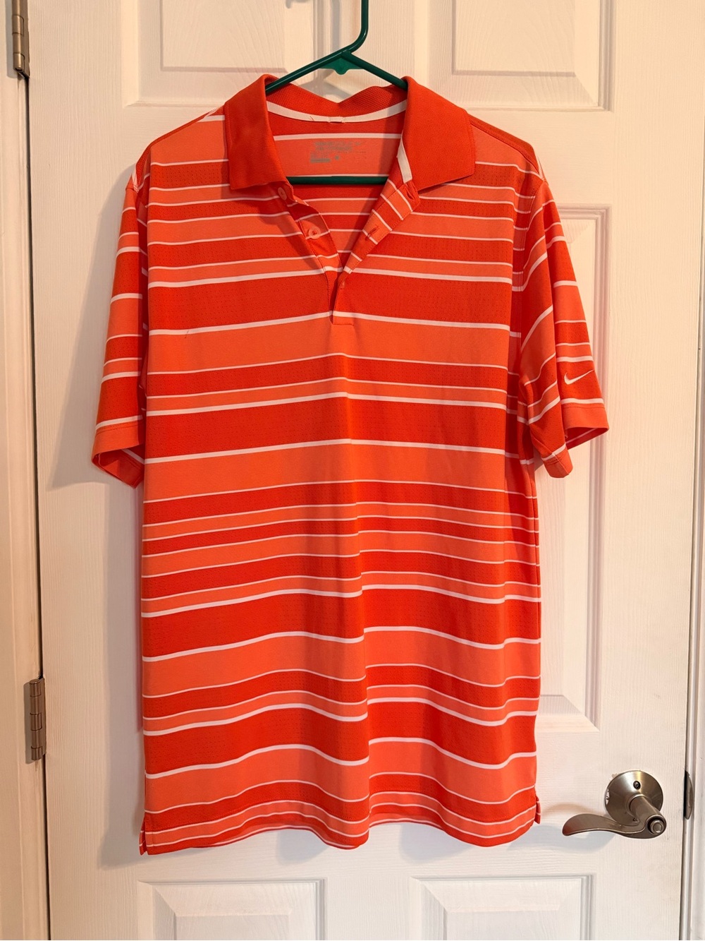 Nike Golf Tour Performance Dri-FIT Orange Striped Polo Shirt Large